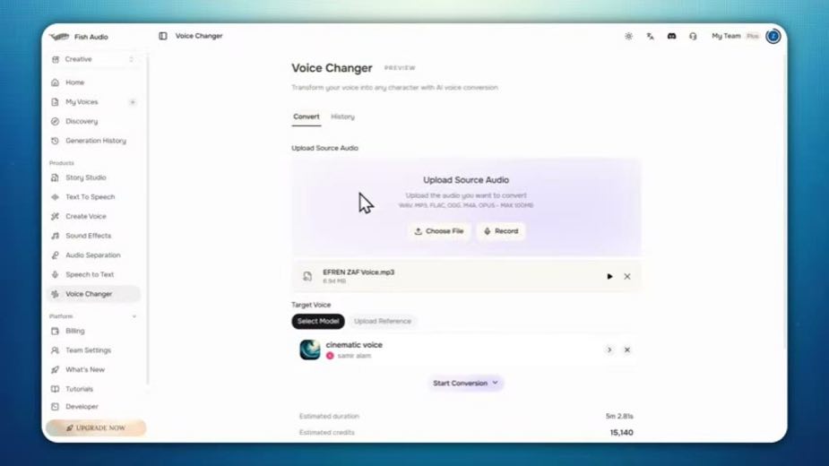 Introduce voice conversion at 2:13