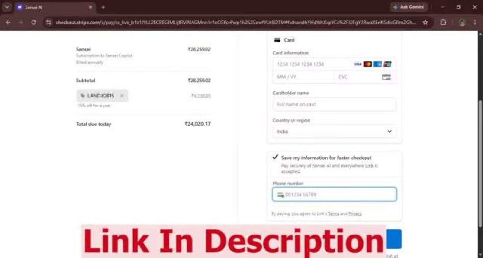 Finish the purchase at 0:50