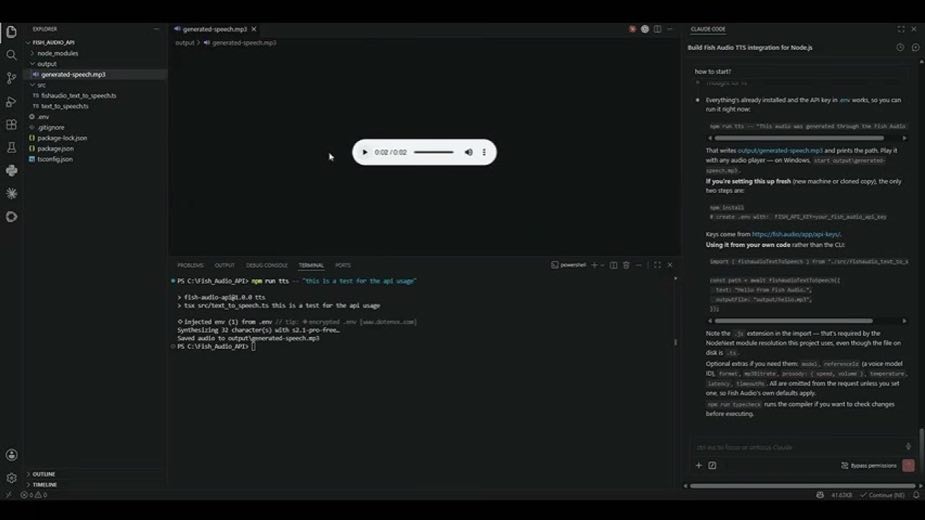 Run the API-usage sentence from the terminal at 3:31
