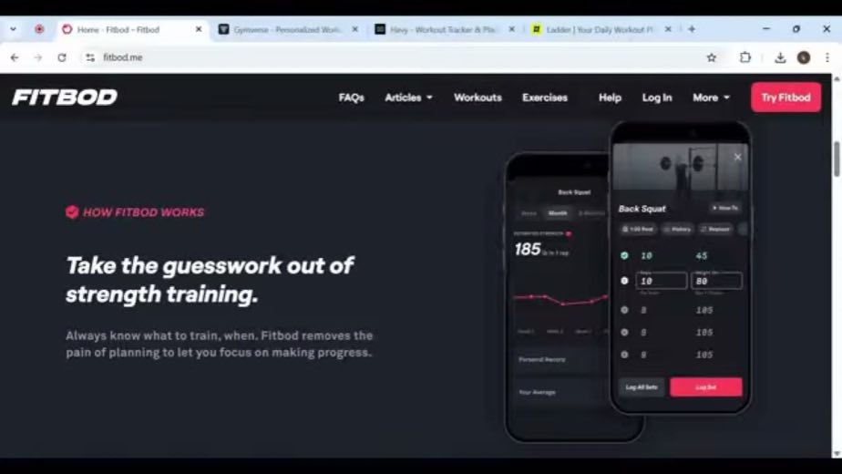 Give Fitbod automation in exchange for inputs at 0:38