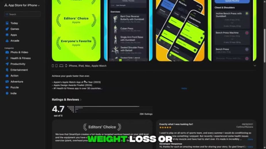 Borrow Apple's approval for SmartGym at 1:34