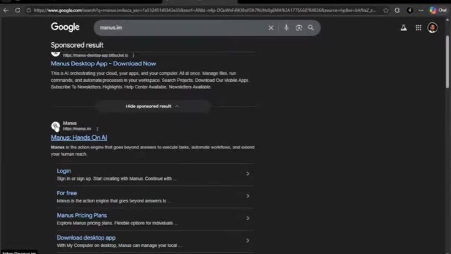 Take the viewer through search and login at 1:13