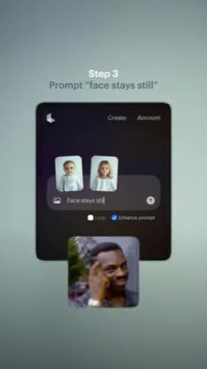 Specify a stationary face at 0:18