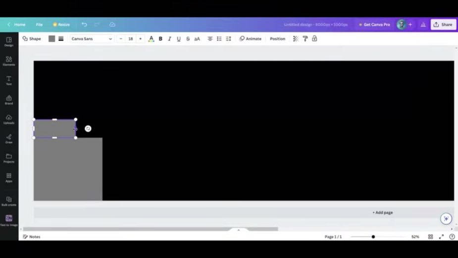 Open a long Canva canvas at 1:09