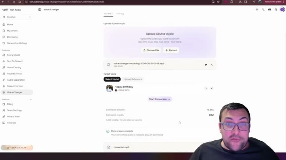 Confirm conversion at 3:42