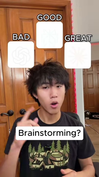 Creator introducing a Bad Good Great brainstorming ranking