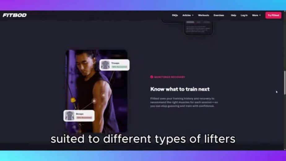 Sell Fitbod as less routine maintenance at 0:28