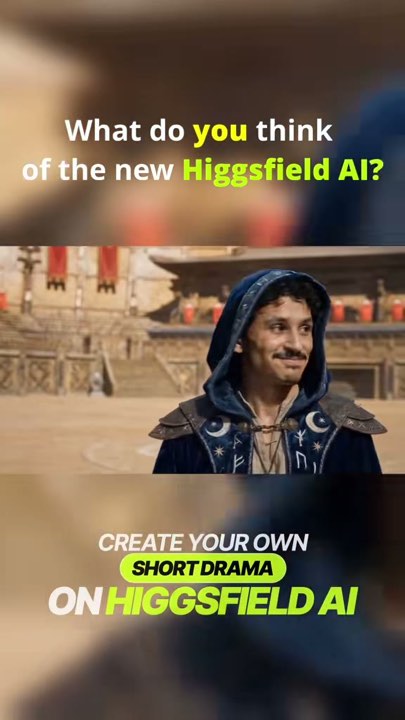 A costumed character inside a fantasy arena, the opening frame of a finished short drama