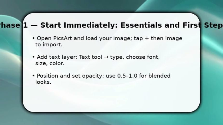 Describe a text layer from import onward at 0:14