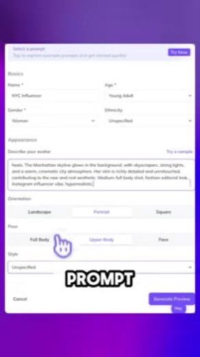 Transfer the prompt into the generator at 0:20