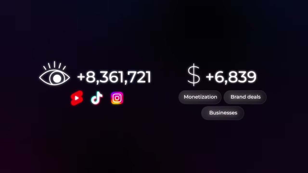 A counter reading plus 8,361,721 views and plus 6,839 dollars