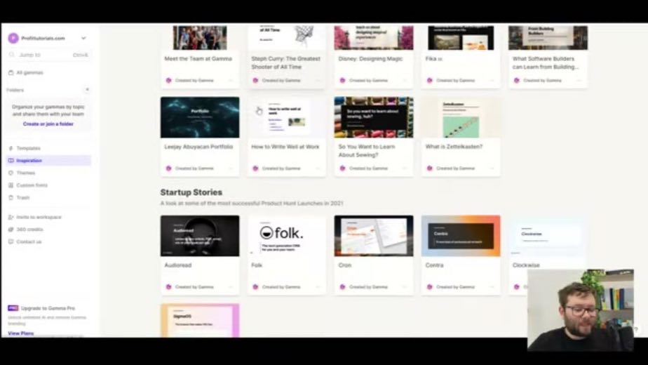 Tour the workspace before spending a prompt at 0:56