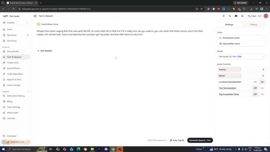 Hand the saved voice to generation at 2:32