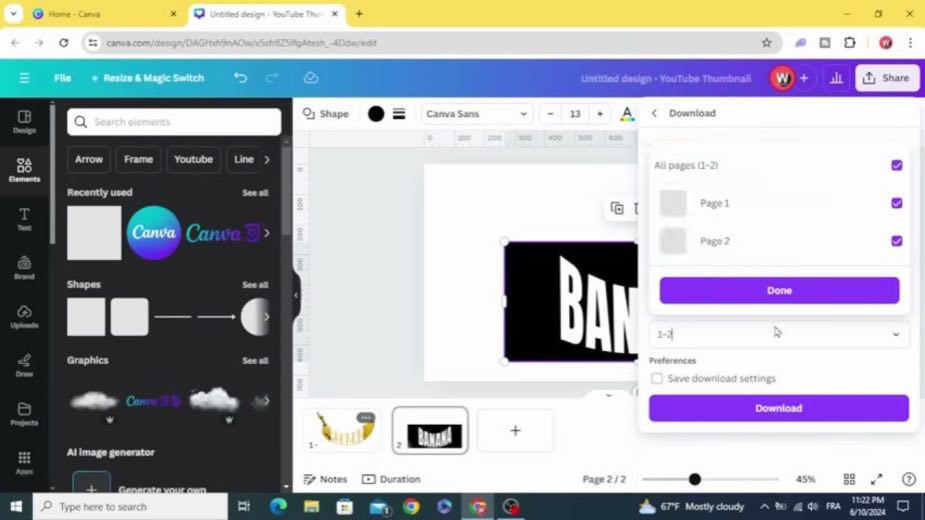 Build a contrast layer at 1:54