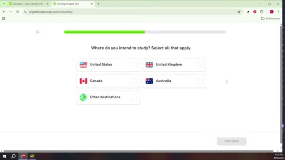 Explain why the form asks about goals at 0:57